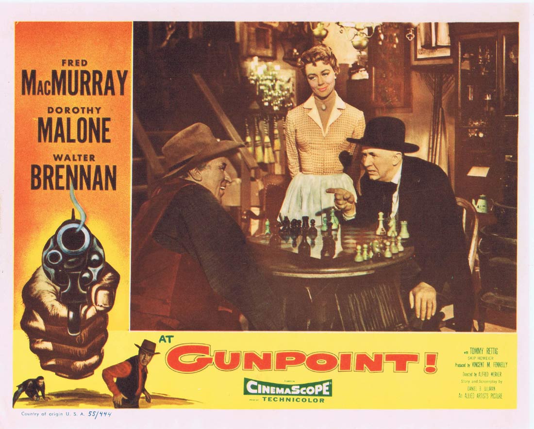 AT GUNPOINT Original Lobby card 4 Fred MacMurray Dorothy Malone