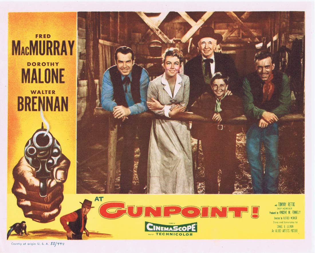 AT GUNPOINT Original Lobby card 5 Fred MacMurray Dorothy Malone