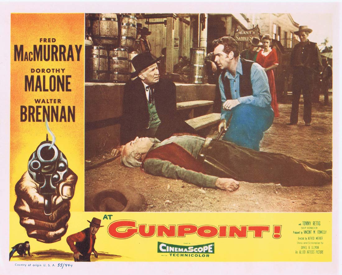 AT GUNPOINT Original Lobby card 6 Fred MacMurray Dorothy Malone