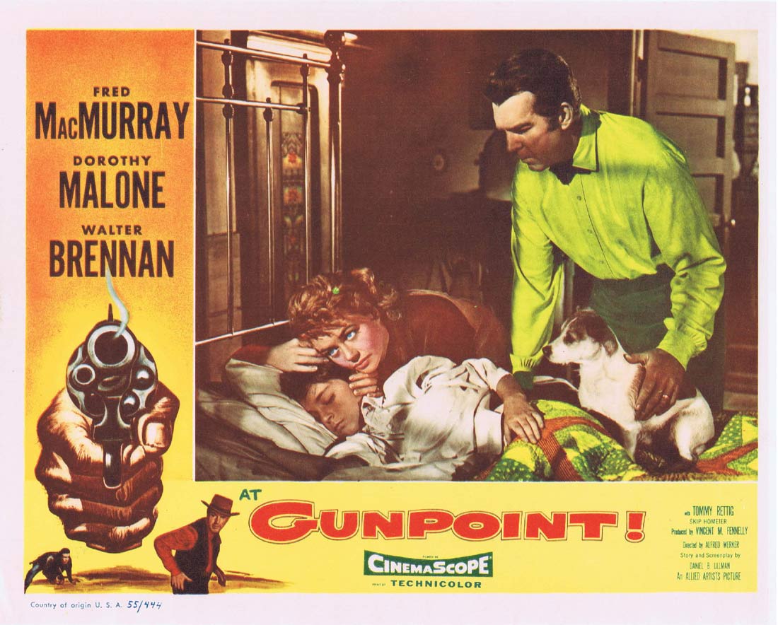 AT GUNPOINT Original Lobby card 7 Fred MacMurray Dorothy Malone