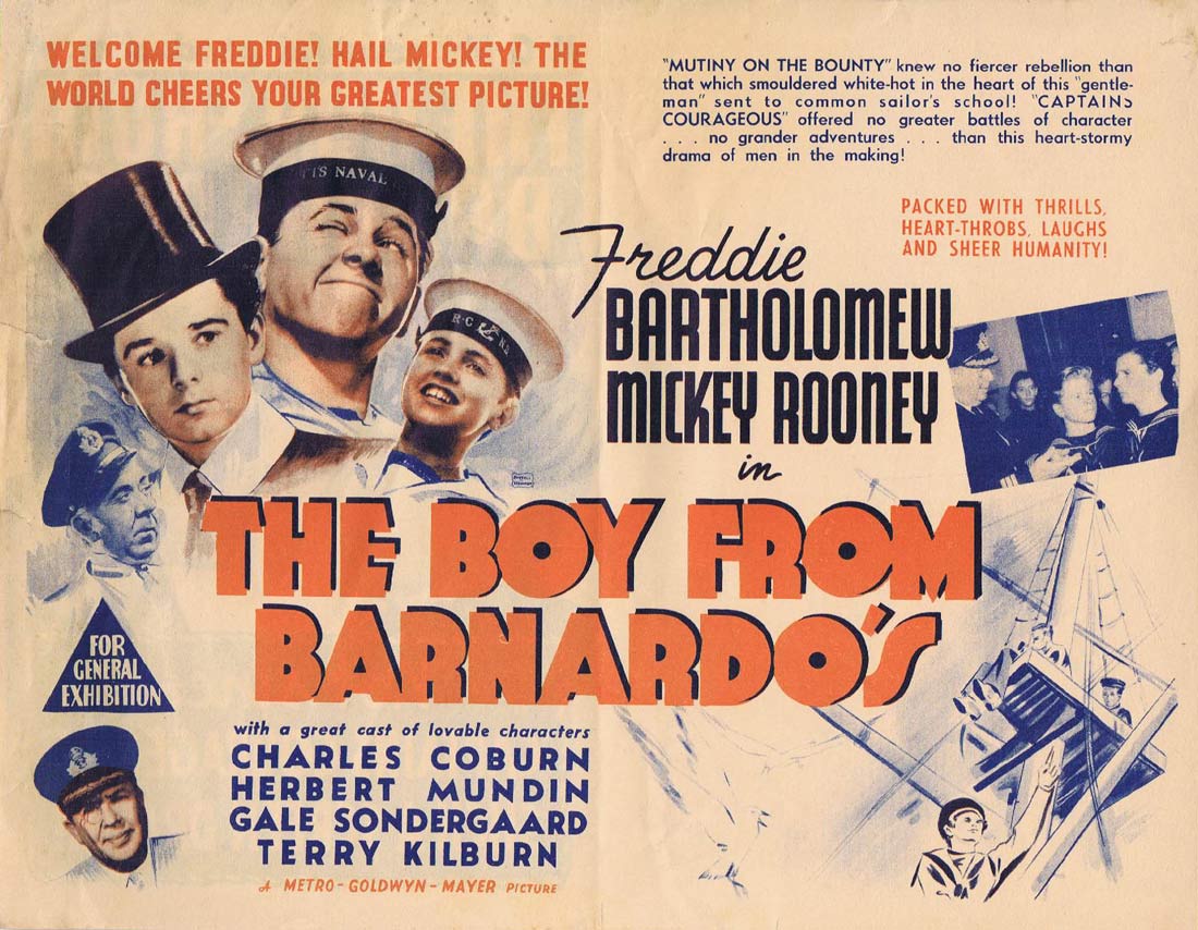 THE BOY FROM BARNADOS Original Vintage Movie Herald Freddie Bartholomew Mickey Rooney