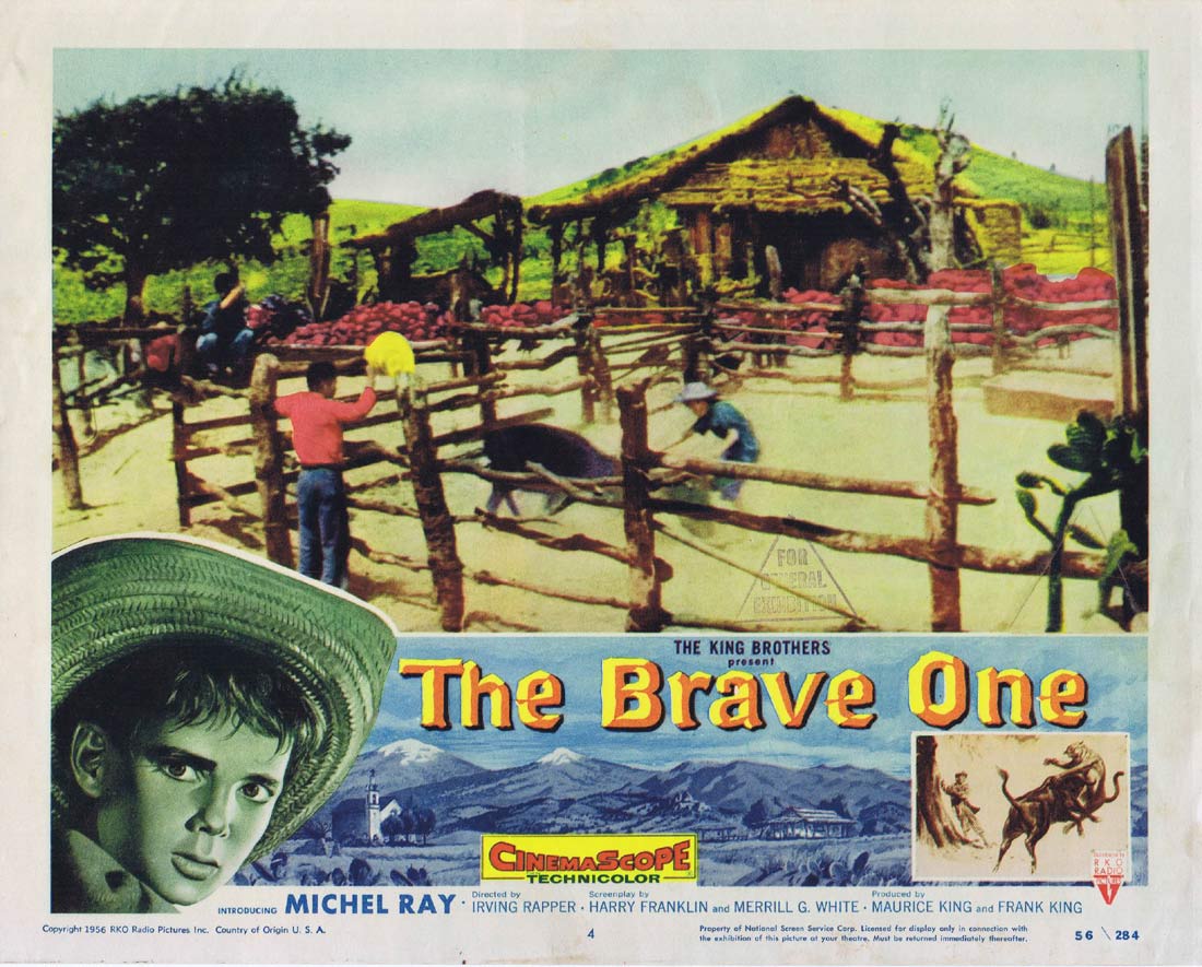 THE BRAVE ONE Lobby card 5 1956 Michel Ray Bullfight - Moviemem Original  Movie Posters