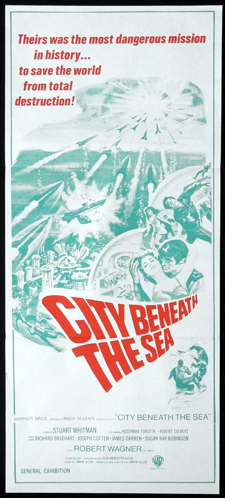 CITY BENEATH THE SEA Original daybill Movie poster Stuart Whitman Sci FI