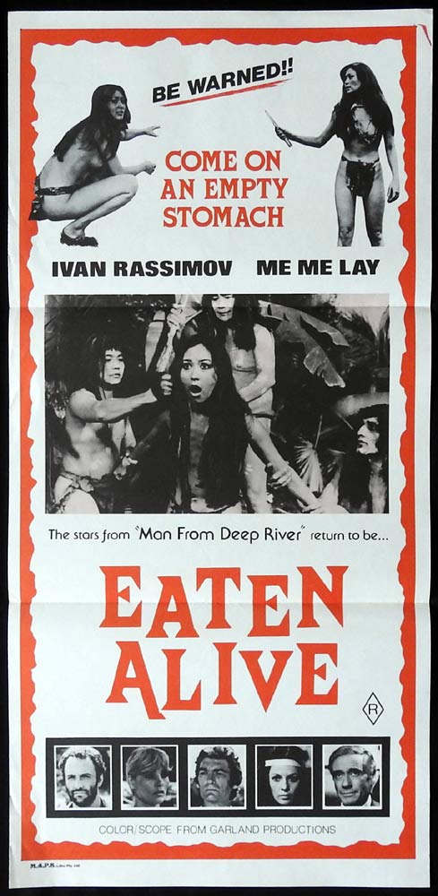 EATEN ALIVE Original Daybill Movie poster Umberto Lenzi Horror
