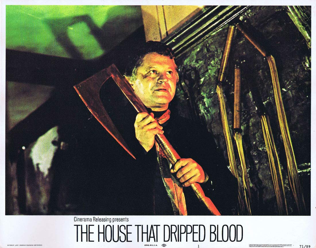 THE HOUSE THAT DRIPPED BLOOD Original Lobby card 1 Christopher Lee Peter Cushing