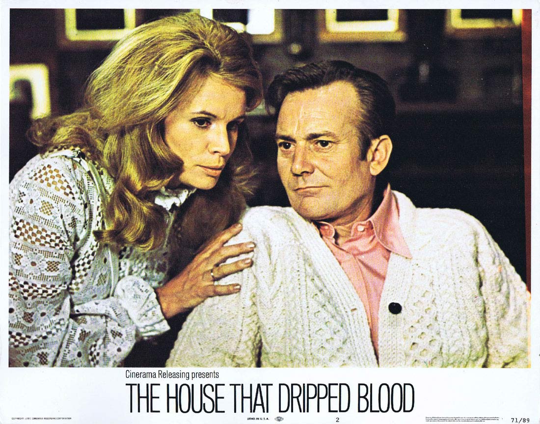THE HOUSE THAT DRIPPED BLOOD Original Lobby card 2 Christopher Lee Peter Cushing