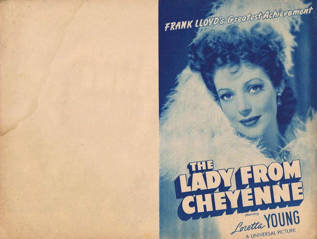 THE LADY FROM CHEYENNE Original Vintage Movie Herald Loretta Young Robert Preston