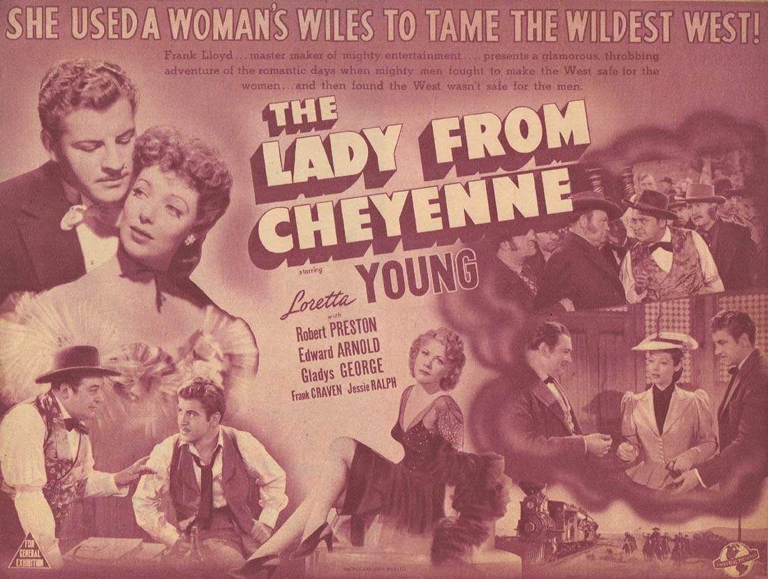 THE LADY FROM CHEYENNE Original Vintage Movie Herald Loretta Young Robert Preston