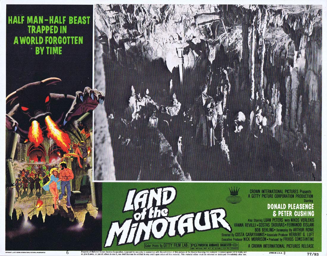 LAND OF THE MINOTAUR Original Lobby card 6 Donald Pleasence Peter Cushing