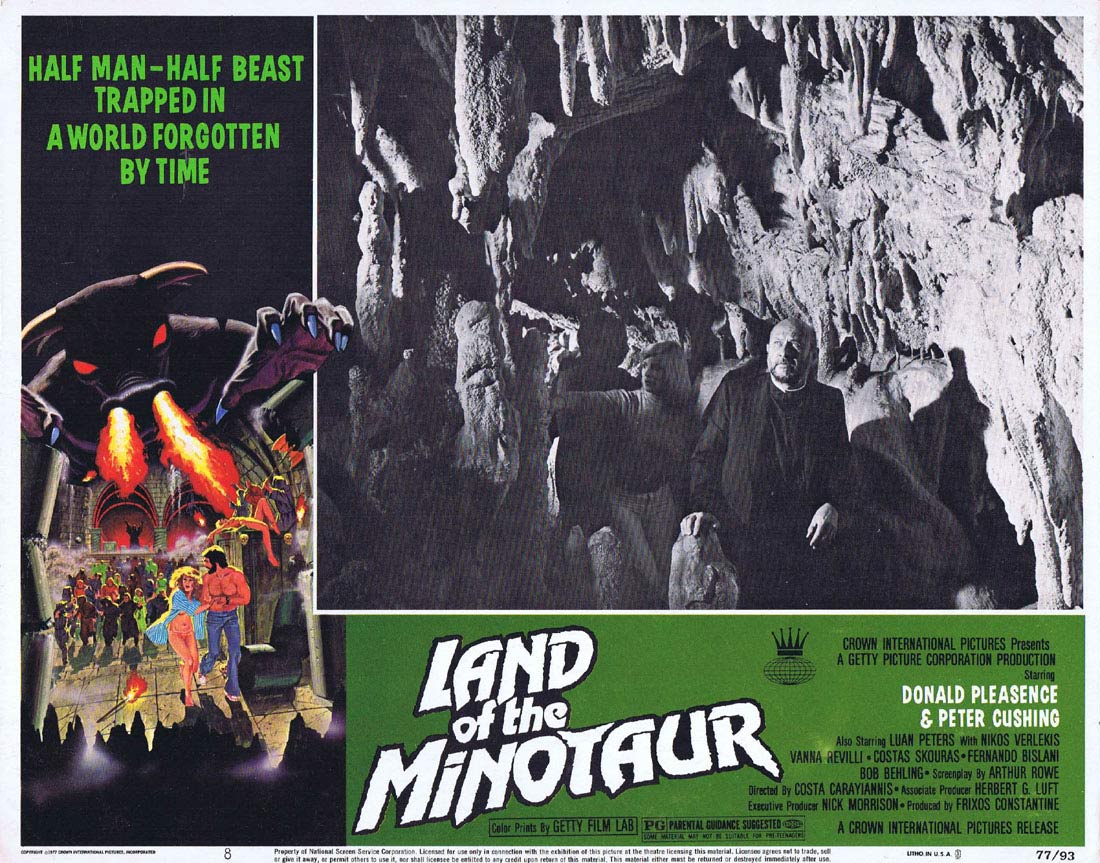 LAND OF THE MINOTAUR Original Lobby card 8 Donald Pleasence Peter Cushing