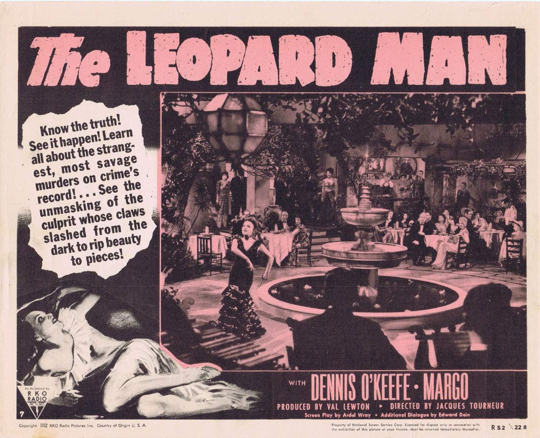 THE LEOPARD MAN Original 52r Lobby card 7 Val Lewton Horror
