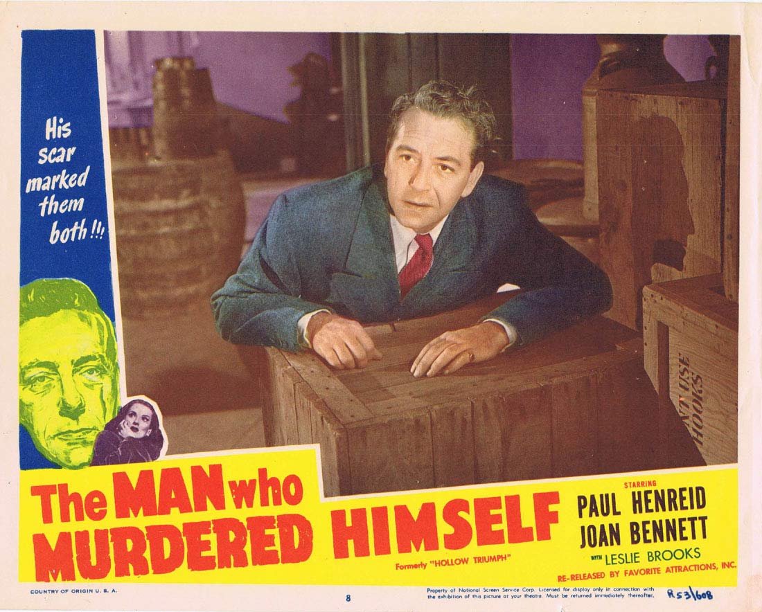 THE MAN WHO MURDERED HIMSELF Original 1953r Lobby card 8 Hollow Triumph