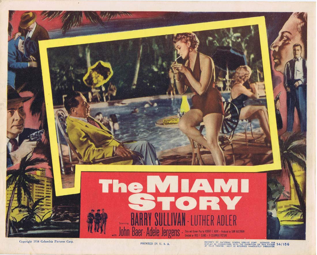 THE MIAMI STORY Original Lobby Card 2 Barry Sullivan Luther Adler