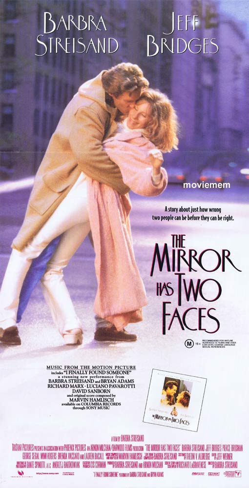 THE MIRROR HAS TWO FACES Original Daybill Movie Poster Barbra Streisand Jeff Bridges