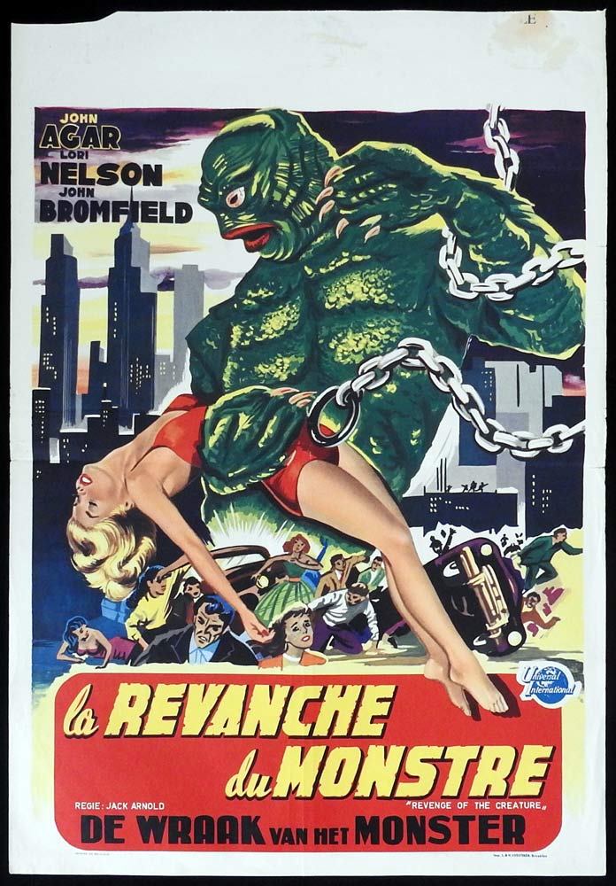 REVENGE OF THE CREATURE Original Belgian Movie poster Sci Fi Classic