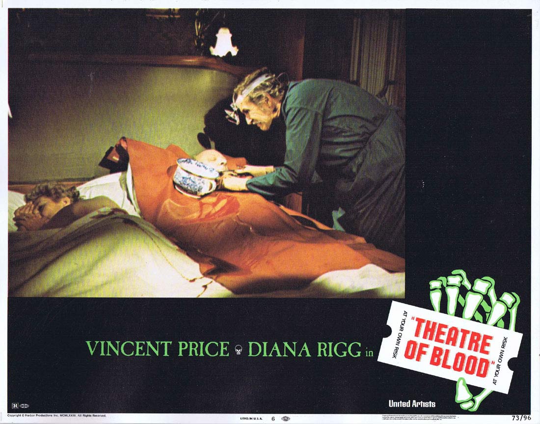 THEATRE OF BLOOD Original Lobby card 6 Vincent Price Diana Rigg