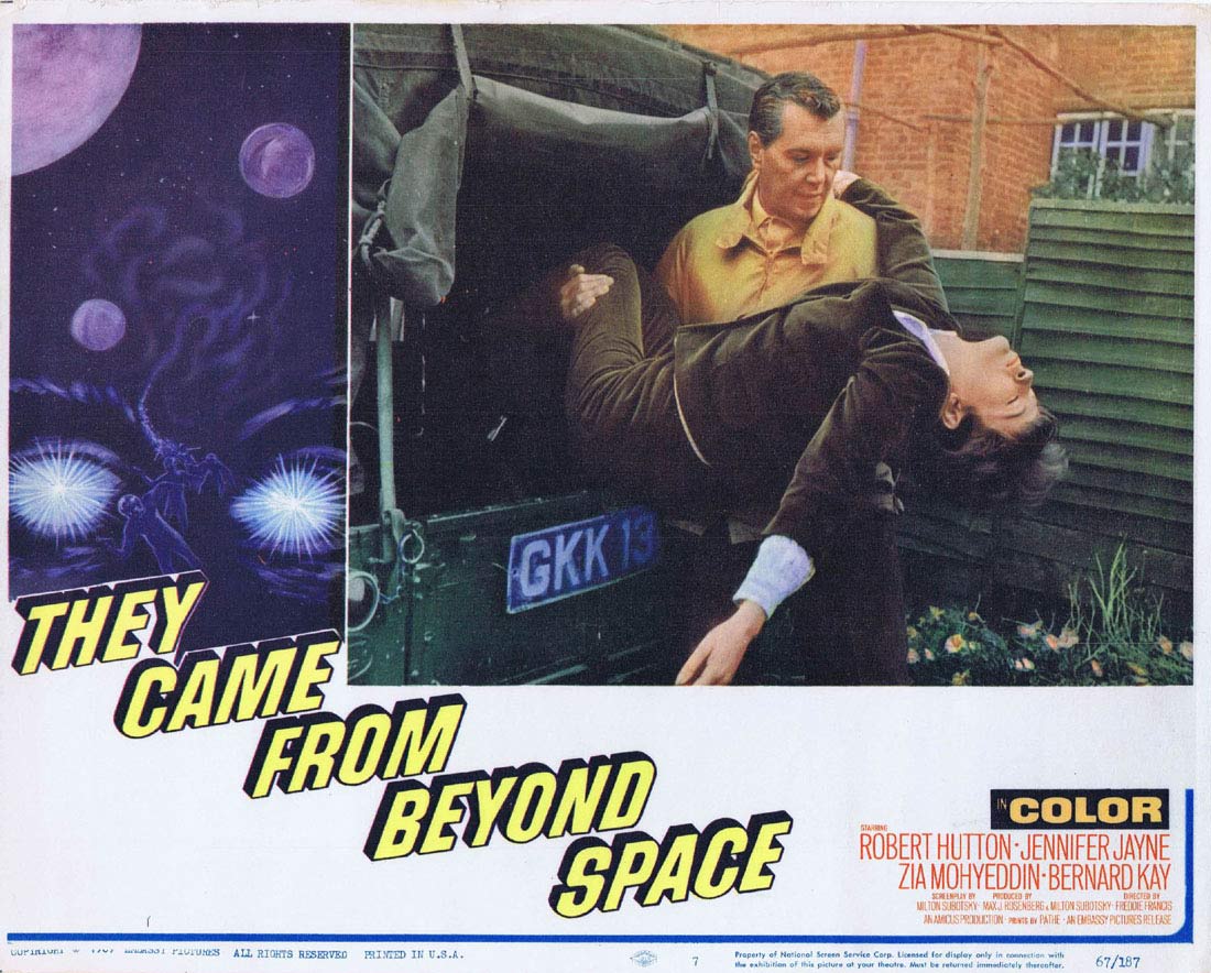 THEY CAME FROM BEYOND SPACE Original Lobby Card 8 Robert Hutton Freddie Francis Sci Fi
