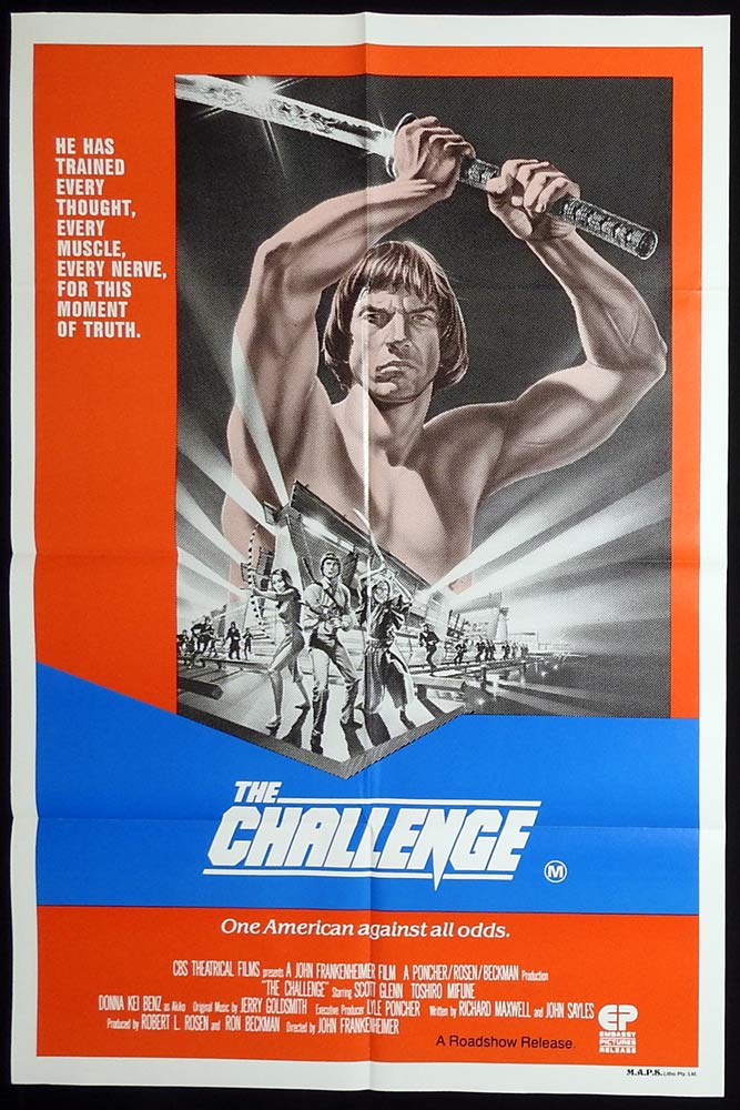 THE CHALLENGE Original Australian One Sheet Movie poster Scott Glenn Toshirō Mifune