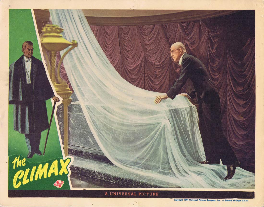 THE CLIMAX Original Lobby Card Boris Karloff Horror 1944