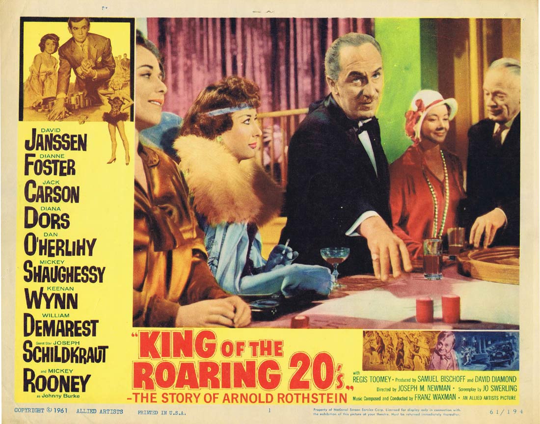 KING OF THE ROARING 20’s Original Lobby card 1 David Janssen Gambling