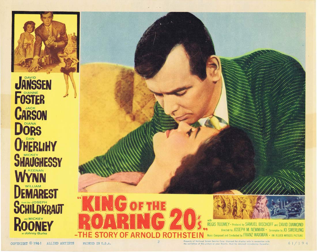 KING OF THE ROARING 20’s Original Lobby card 2 David Janssen Gambling