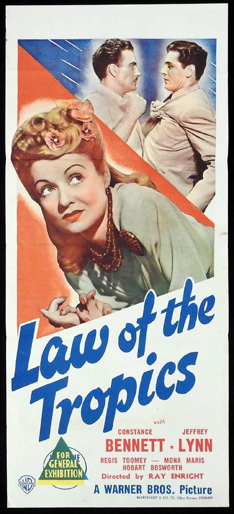 LAW OF THE TROPICS Original Daybill Movie Poster Constance Bennett Jeffrey Lynn Marchant