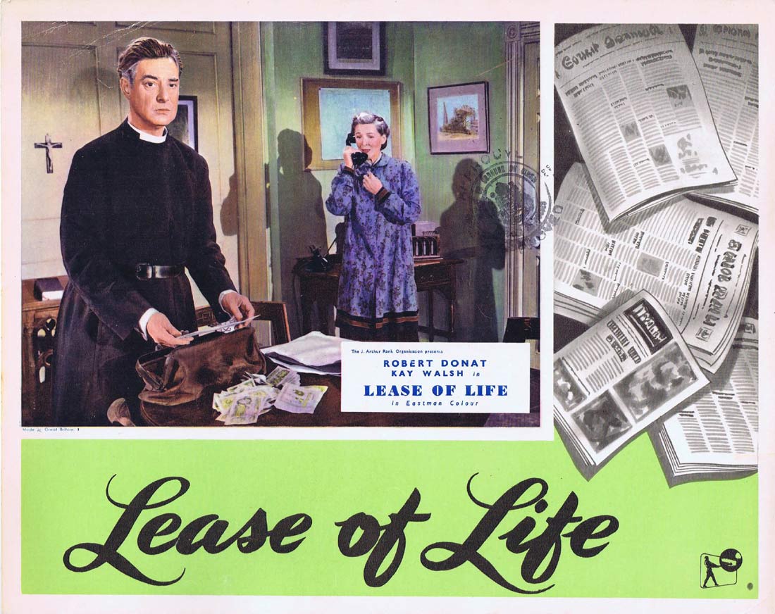 LEASE OF LIFE Original UK Lobby Card 2 Robert Donat Kay Walsh Ealing