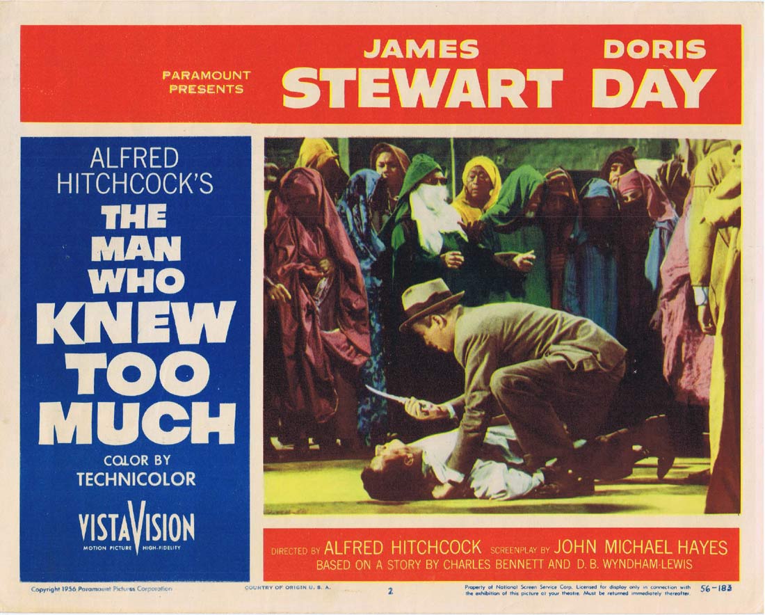 THE MAN WHO KNEW TOO MUCH Original Lobby Card 2 James Stewart Doris Day