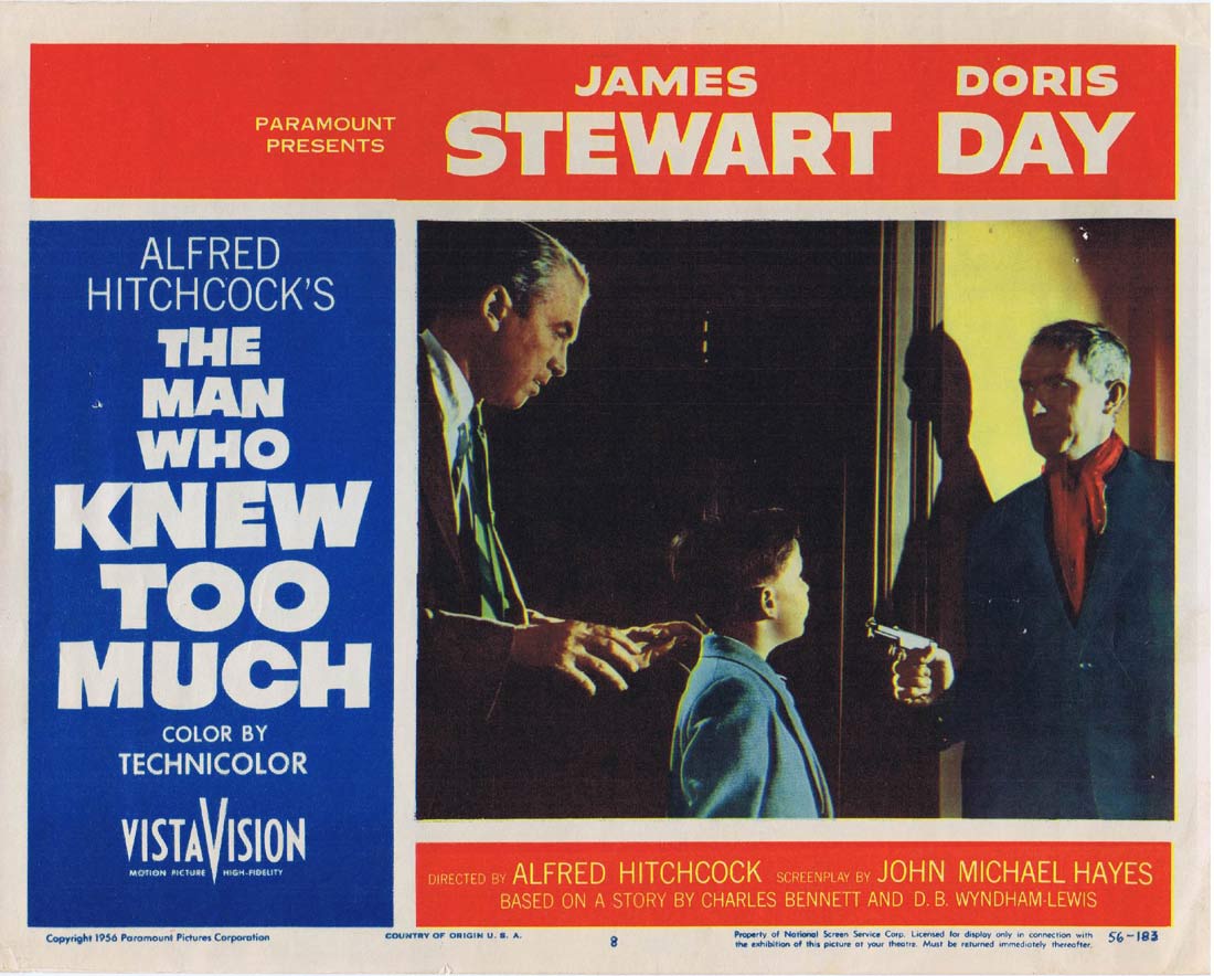 THE MAN WHO KNEW TOO MUCH Original Lobby Card 8 James Stewart Doris Day
