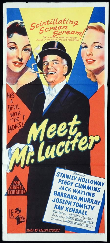 MEET MR LUCIFER Original Daybill Movie Poster Stanley Holloway Peggy Cummins Ealing