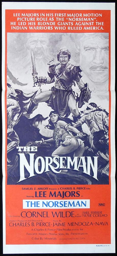 THE NORSEMAN Original Daybill Movie Poster Lee Majors Cornel Wilde