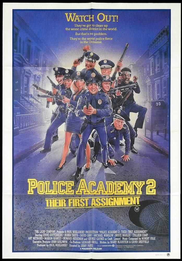 POLICE ACADEMY 2 Original One sheet Movie poster Steve Guttenburg