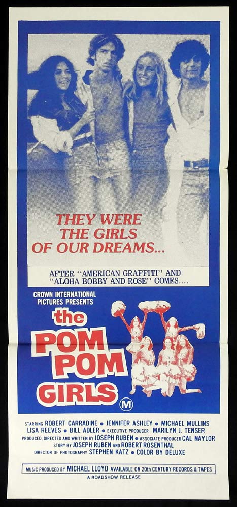 THE POM POM GIRLS Original Daybill Movie Poster Robert Carradine Jennifer Ashley Sexploitation