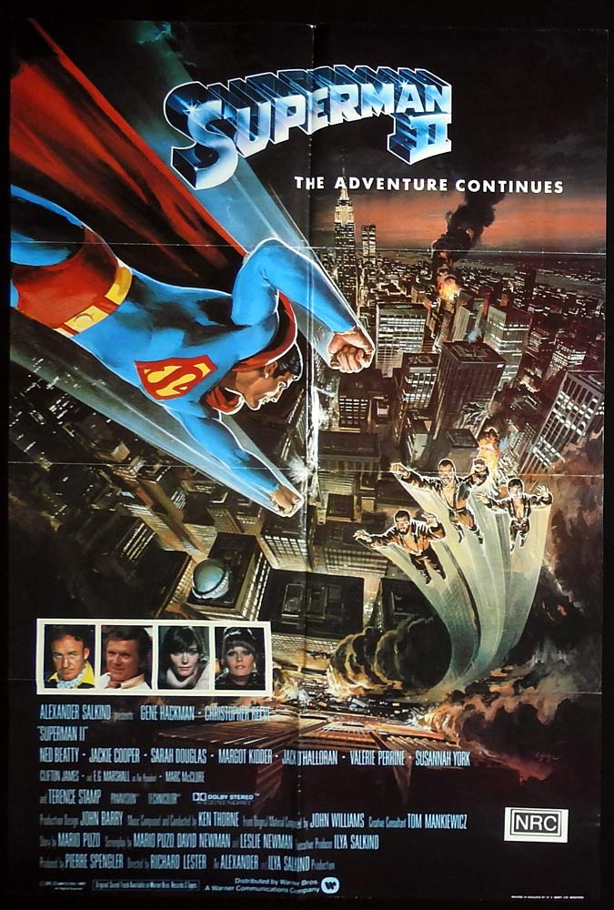 SUPERMAN II Original British One Sheet Movie poster Gene Hackman Christopher Reeve