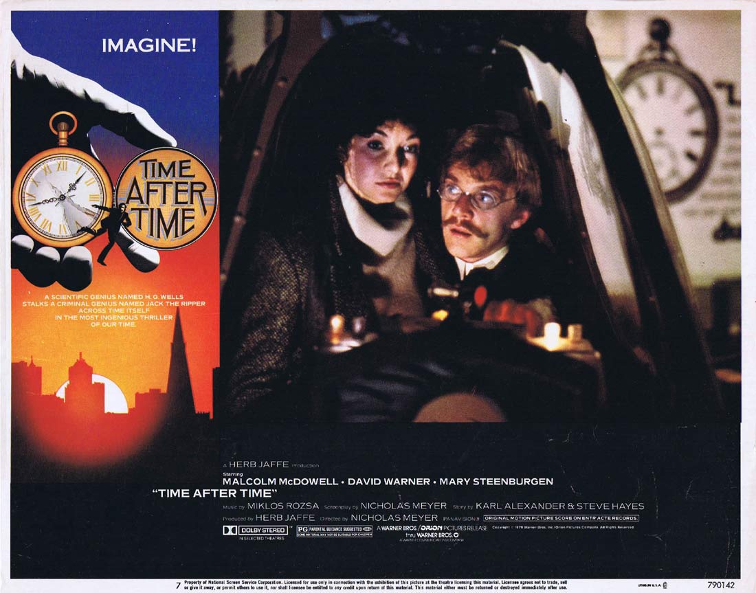 TIME AFTER TIME Original Lobby Card 7 Malcolm McDowell Time Machine