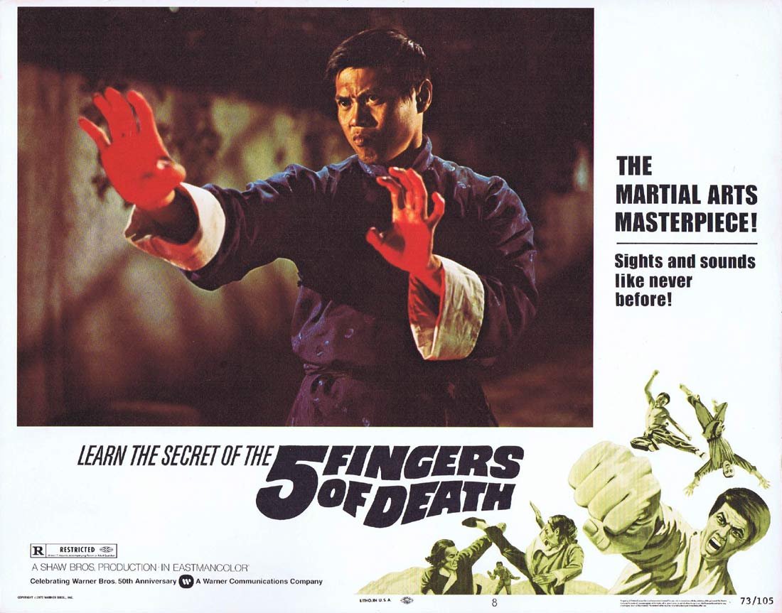 5 FINGERS OF DEATH Original Lobby Card 8 King Boxer Martial Arts