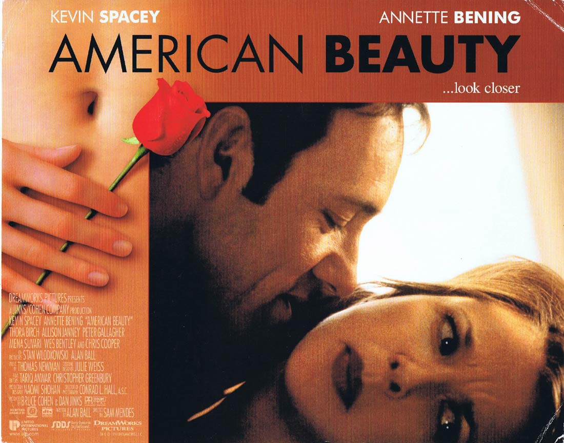 AMERICAN BEAUTY Original Lobby Card 2 Kevin Spacey Annette Bening