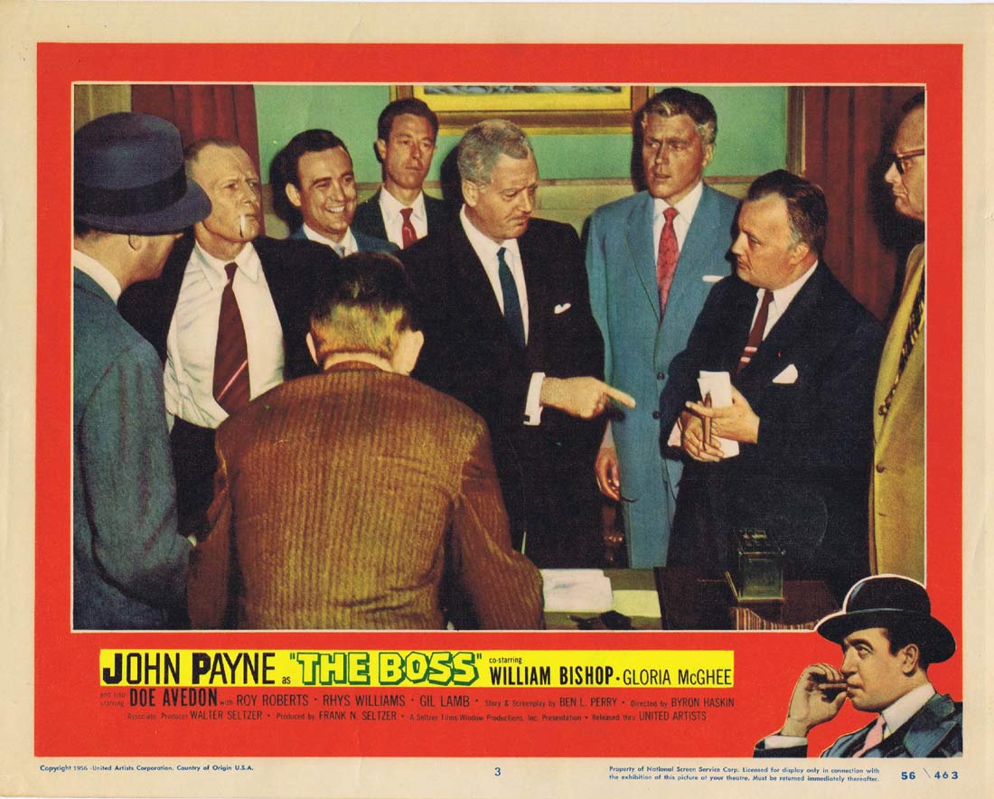 THE BOSS Original Lobby Card 3 John Payne Film Noir