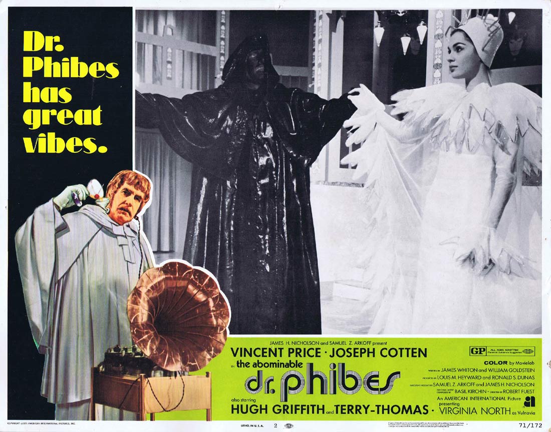 THE ABOMINABLE DR PHIBES Lobby Card 2 Vincent Price Joseph Cotten