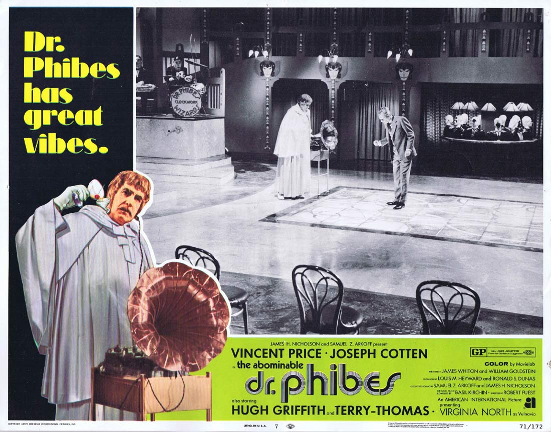 THE ABOMINABLE DR PHIBES Lobby Card 7 Vincent Price Joseph Cotten