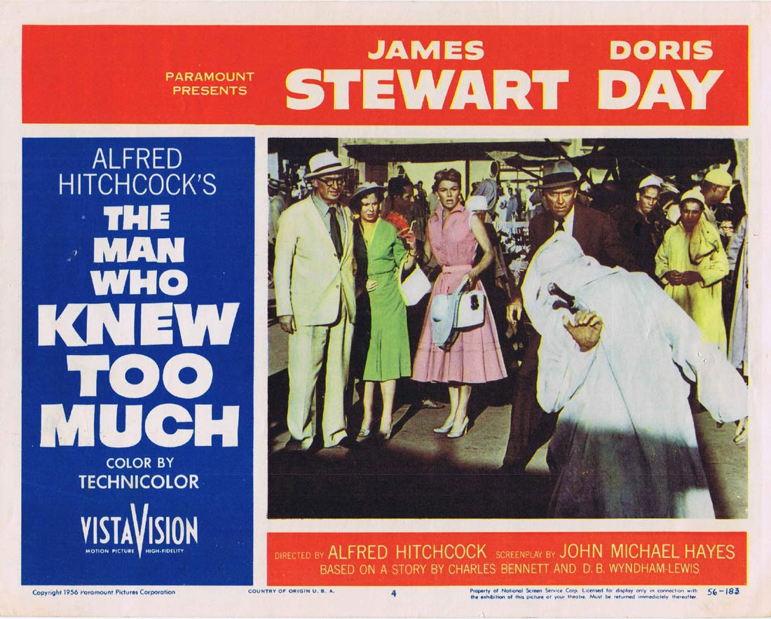 THE MAN WHO KNEW TOO MUCH Original Lobby Card 4 James Stewart Doris Day