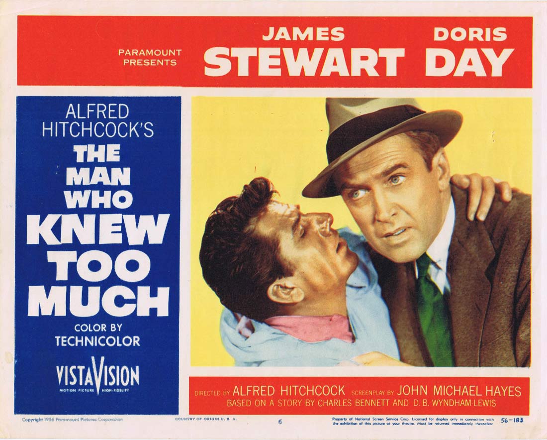THE MAN WHO KNEW TOO MUCH Original Lobby Card 6 James Stewart Doris Day