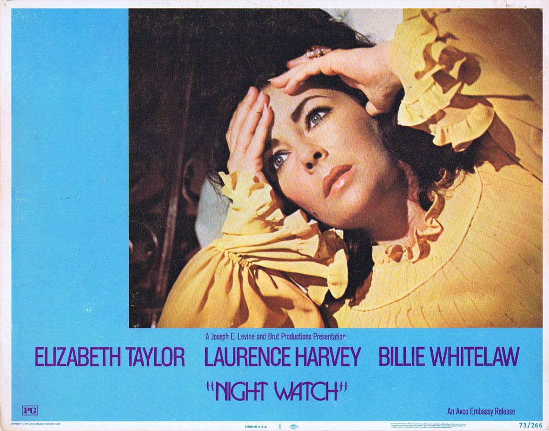 NIGHT WATCH Original Lobby Card 1 Elizabeth Taylor Laurence Harvey