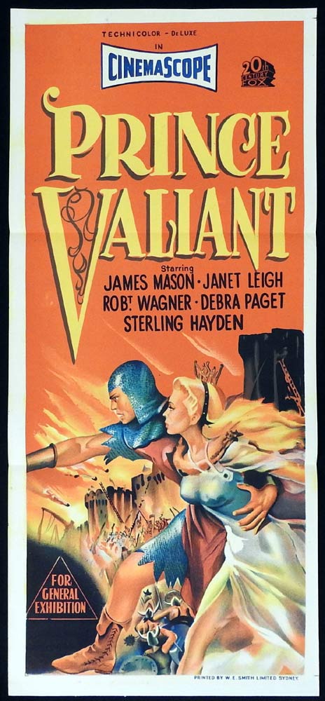 PRINCE VALIANT Original Daybill Movie Poster James Mason Janet Leigh