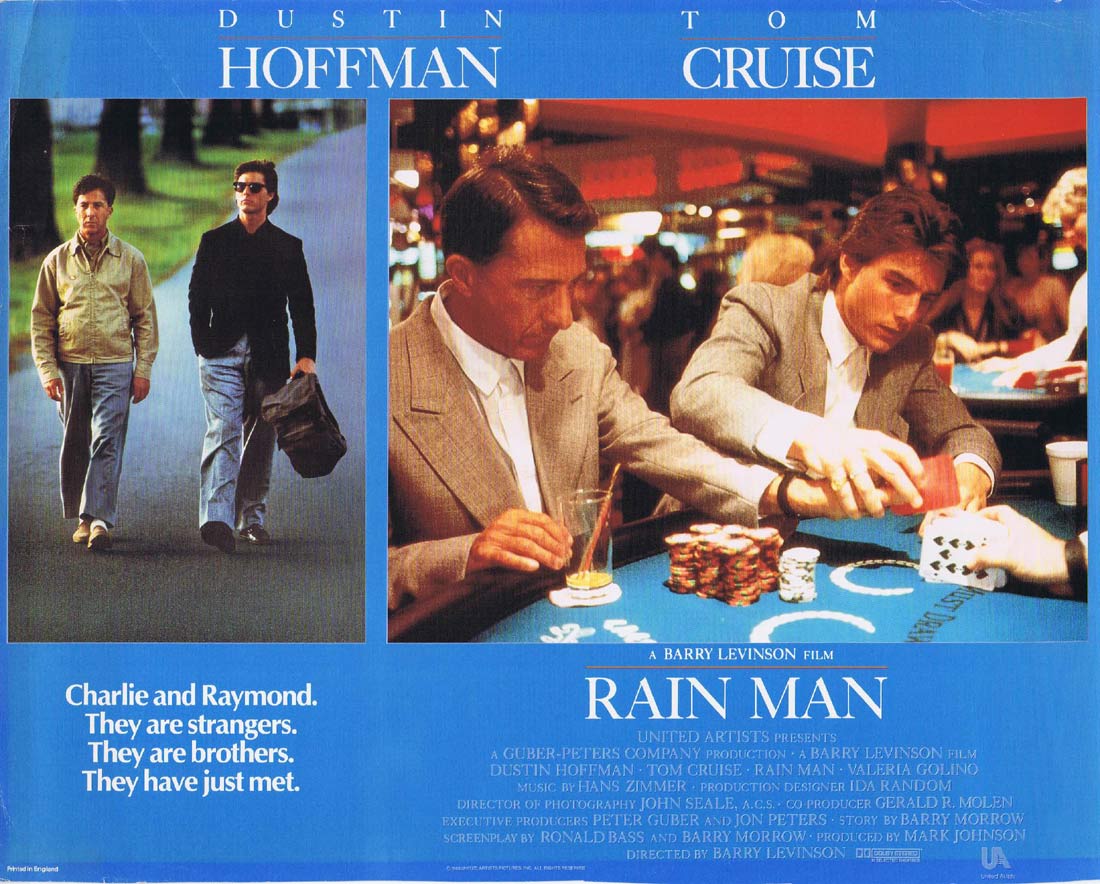 RAIN MAN Original Lobby Card 1 Dustin Hoffman Tom Cruise