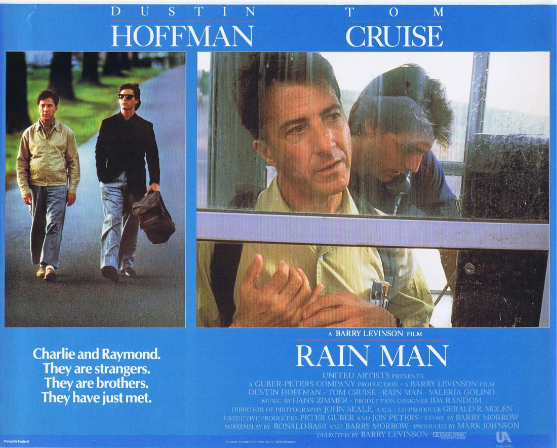 RAIN MAN Original Lobby Card 2 Dustin Hoffman Tom Cruise
