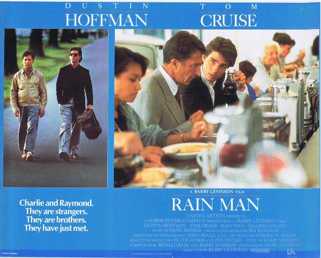 RAIN MAN Original Lobby Card 4 Dustin Hoffman Tom Cruise