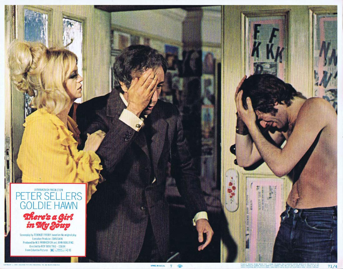 THERE’S A GIRL IN MY SOUP Original Lobby Card 7 Peter Sellers Goldie Hawn