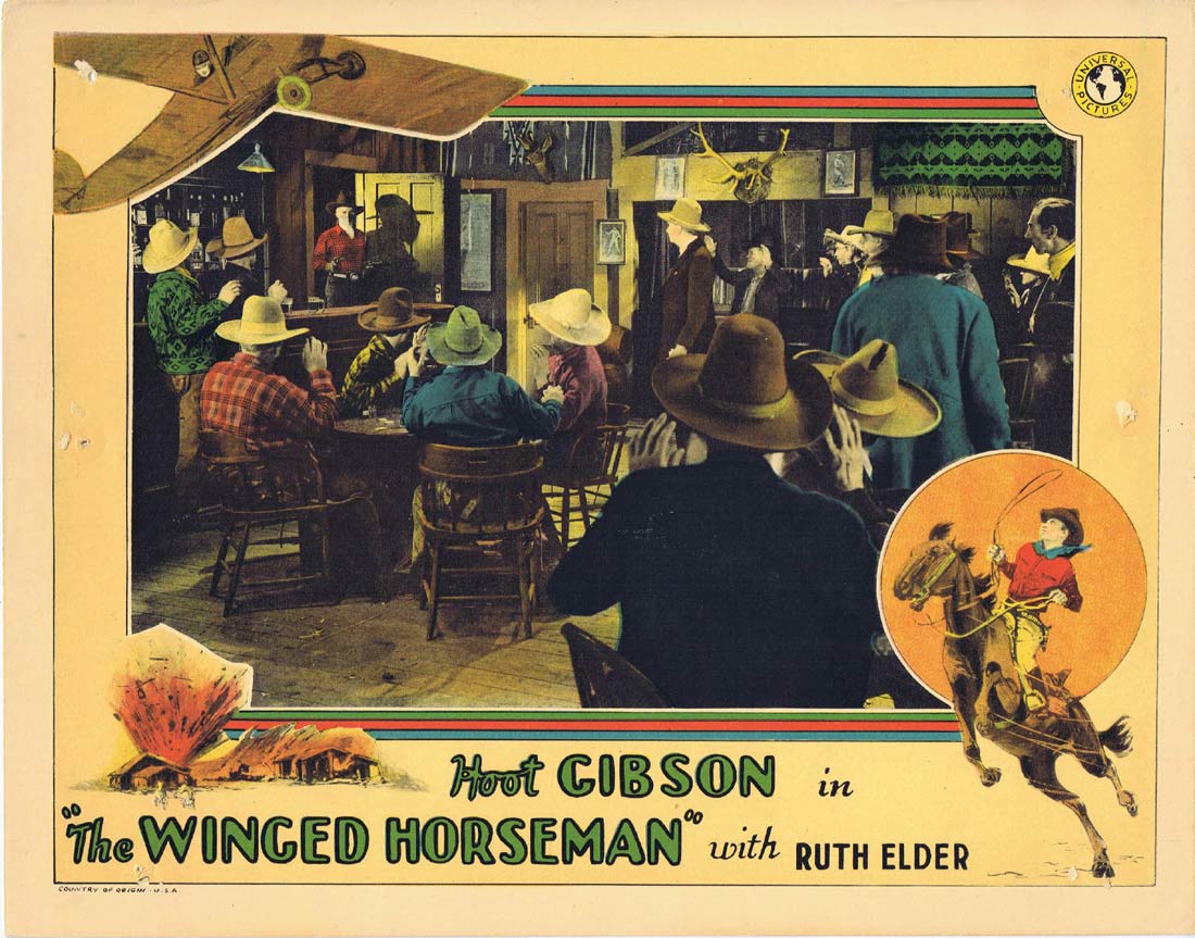 THE WINGED HORSEMAN Original Lobby Card Hoot Gibson 1929