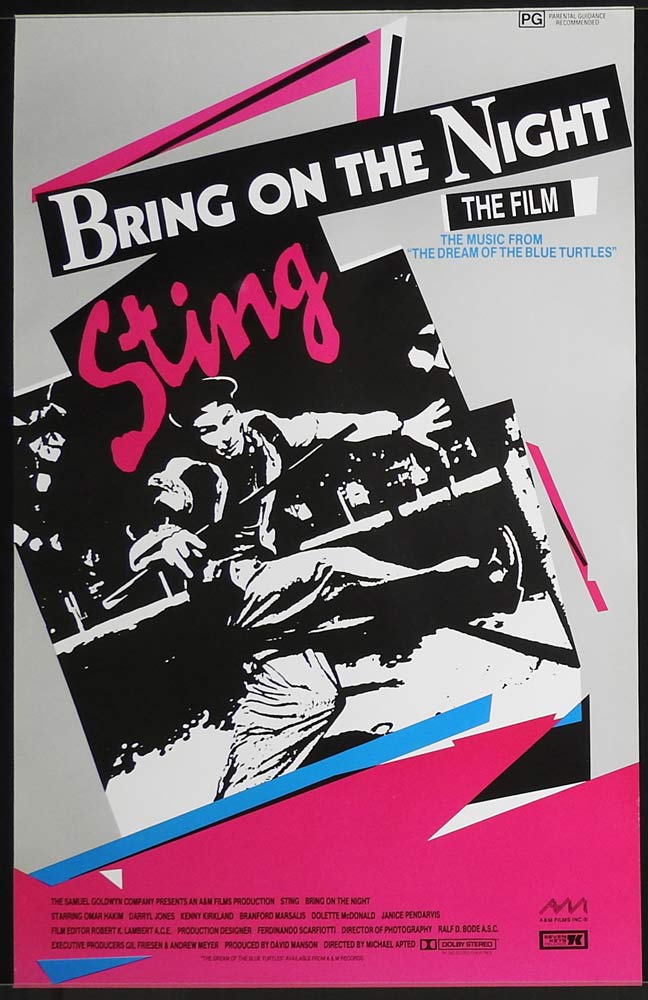 BRING ON THE NIGHT Original ROLLED Australian One Sheet Movie poster Sting Omar Hakim